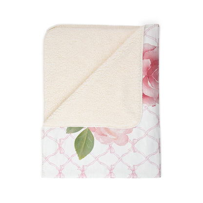 Baby Milestone Preppy Bows Fleece Sherpa Blanket