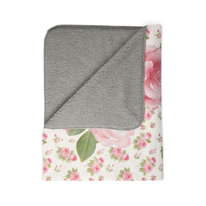 Baby Milestone Cottage Rose Fleece Sherpa Blanket