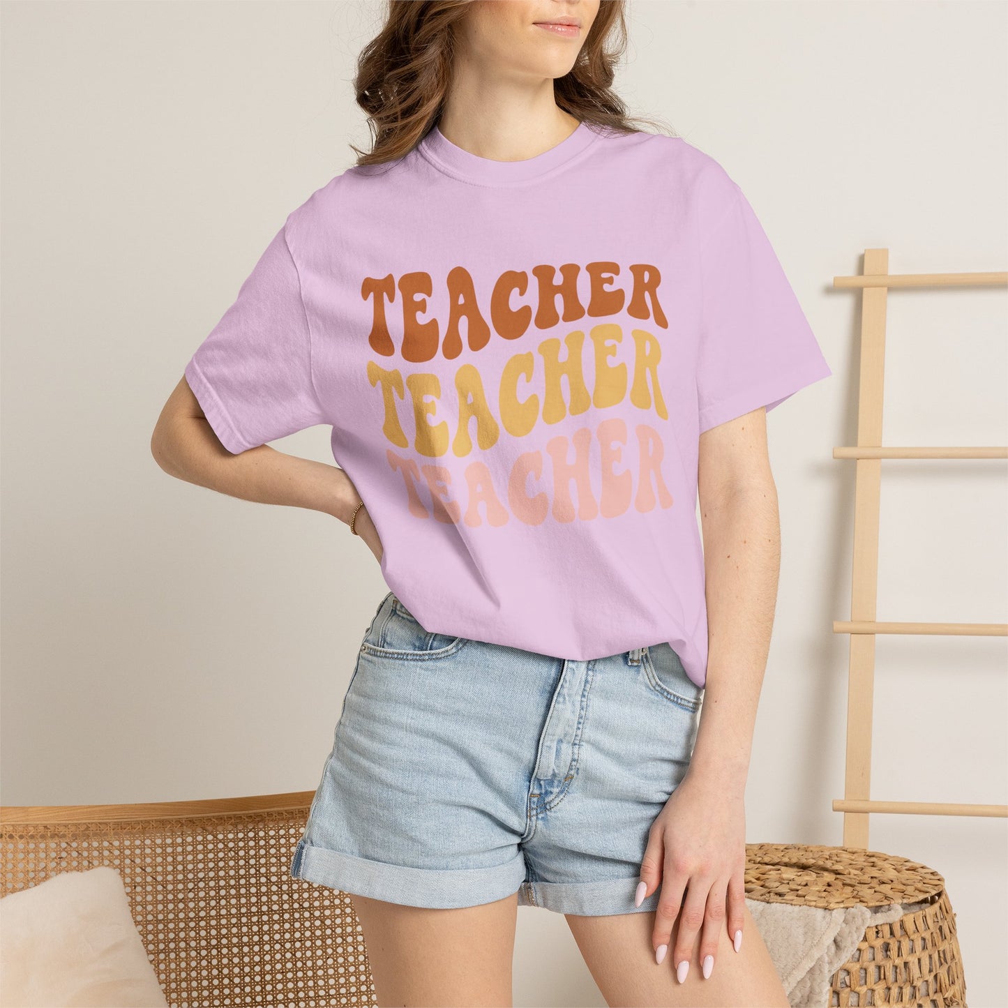 Teacher Comfort Colors Retro Shirt, Wavy Text Shirt, Teacher Wavy Text Shirt, Teacher Shirt, Gift For Teacher, In My Era Shirt