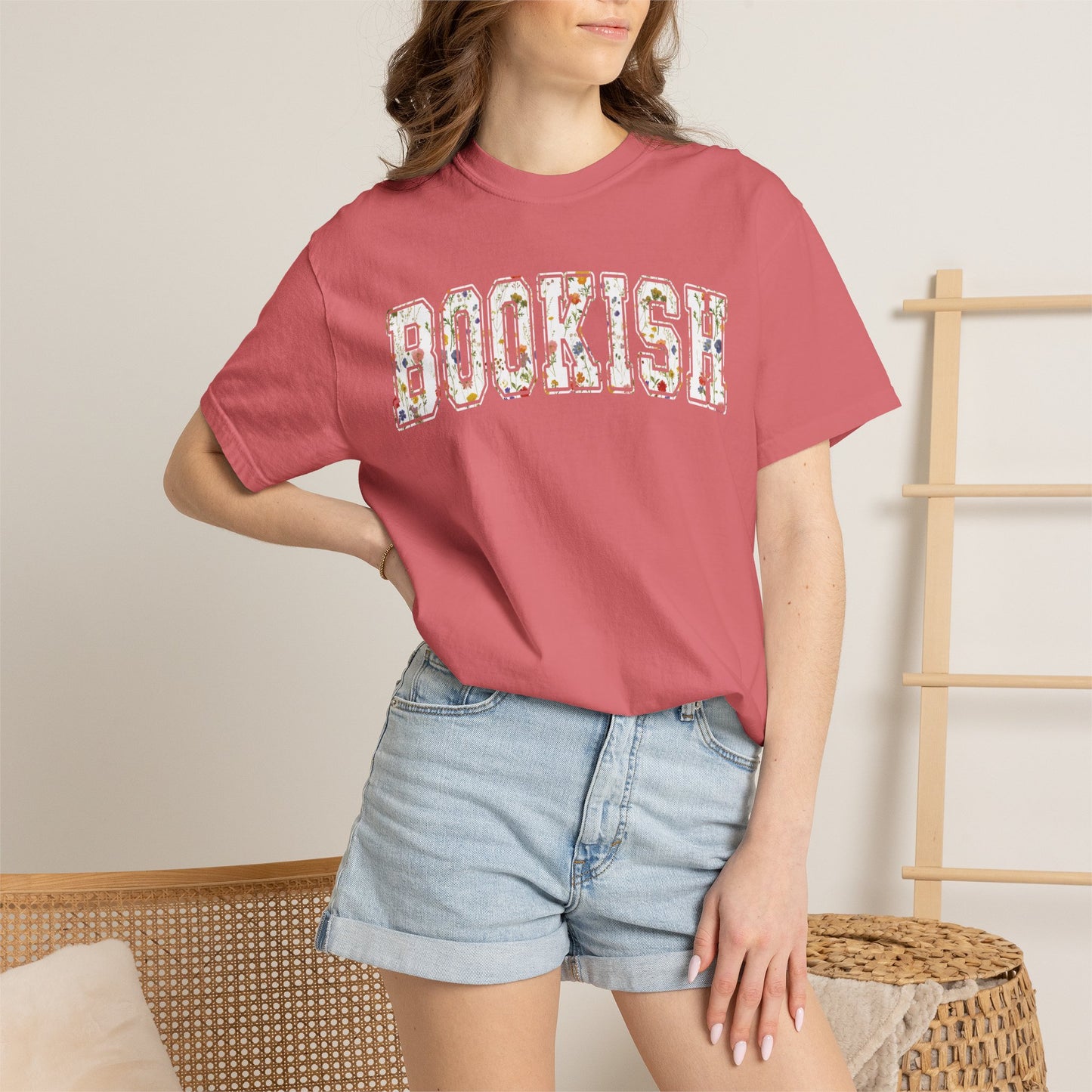 Book Comfort Colors Shirt Bookish Reading Flower T-Shirt Book Lover One More Chapter Tee Books and Coffee Librarian Tee for Teacher