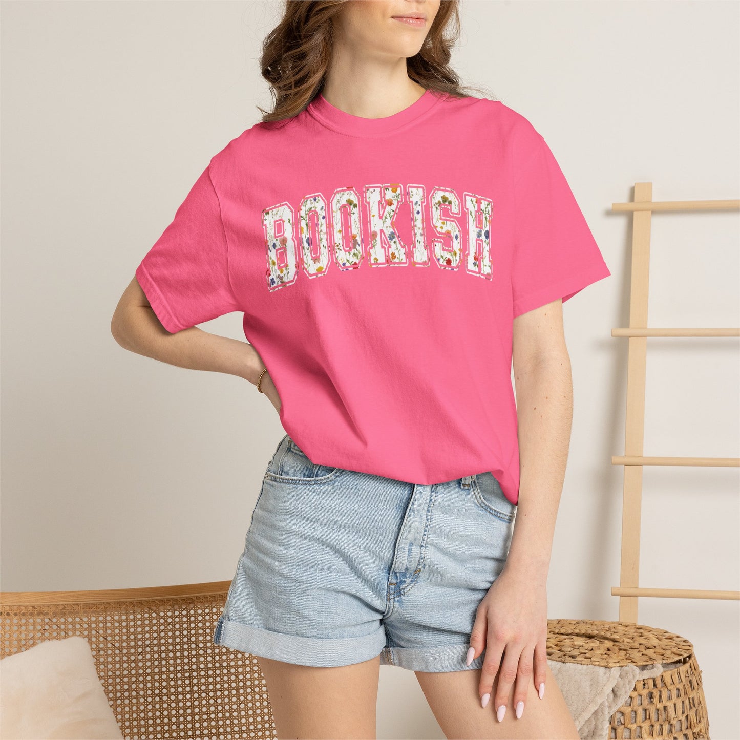 Book Comfort Colors Shirt Bookish Reading Flower T-Shirt Book Lover One More Chapter Tee Books and Coffee Librarian Tee for Teacher