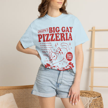 Comfort Colors Pride Shirt, Gay Shirt, LGBTQ Shirt, Lesbian Shirt, Inclusive Shirt, Trans Shirt, Cat Shirt, Subtle Gay, Big Gay Pizzeria Tee