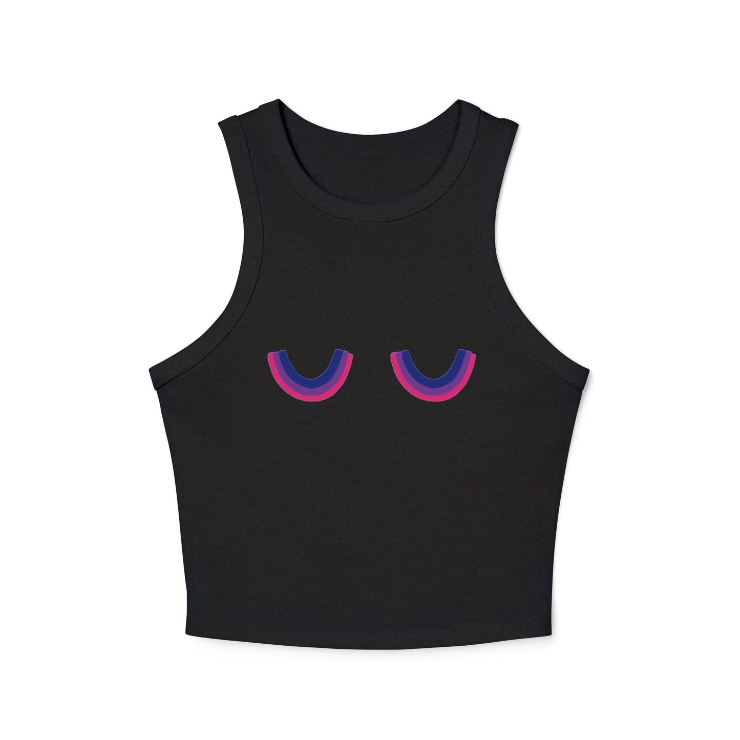 Pride Tank Top, LGBTQ Bisexual Micro Rib Racer Tank Top, Trans Shirt, Inclusive Tee, Transgender Tee, Equality Tee, Bisexual Rainbow Crop