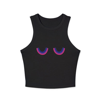 Pride Tank Top, LGBTQ Bisexual Micro Rib Racer Tank Top, Trans Shirt, Inclusive Tee, Transgender Tee, Equality Tee, Bisexual Rainbow Crop