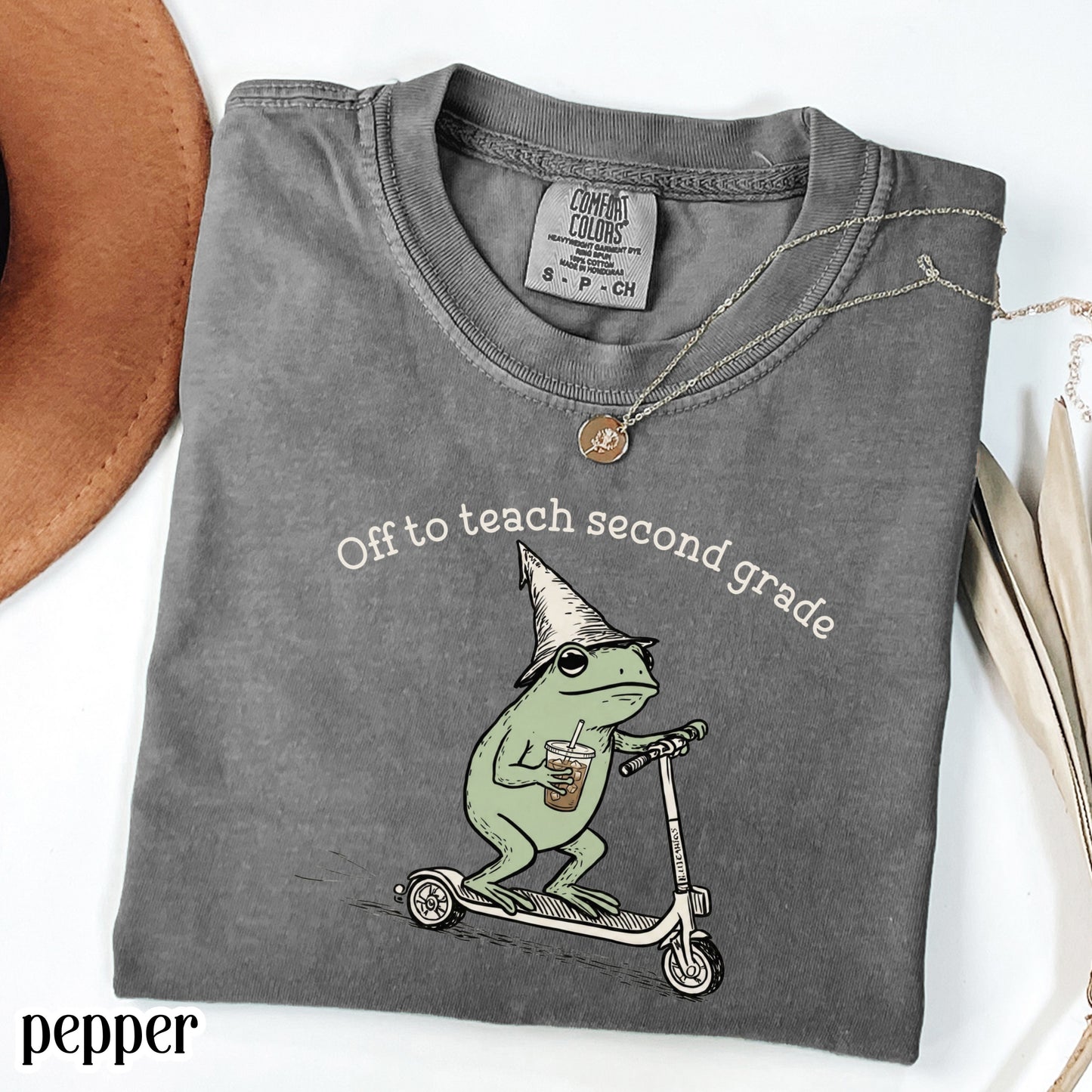 Comfort Colors® Second Grade Shirt 2nd Grade Teacher Back to School T-shirt Silly Off To Teach Frog Iced Coffee Tee Cute Elementary Teacher