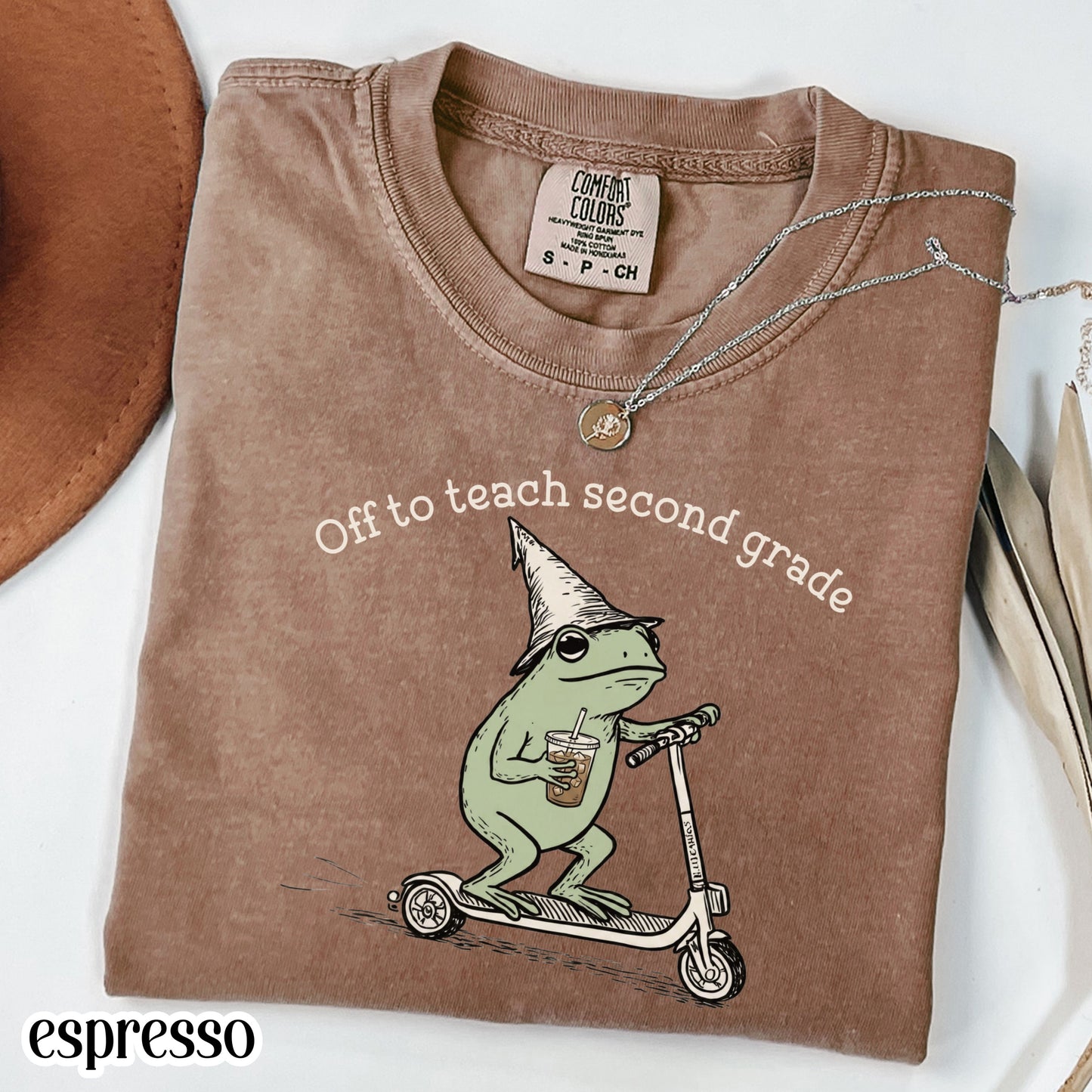 Comfort Colors® Second Grade Shirt 2nd Grade Teacher Back to School T-shirt Silly Off To Teach Frog Iced Coffee Tee Cute Elementary Teacher