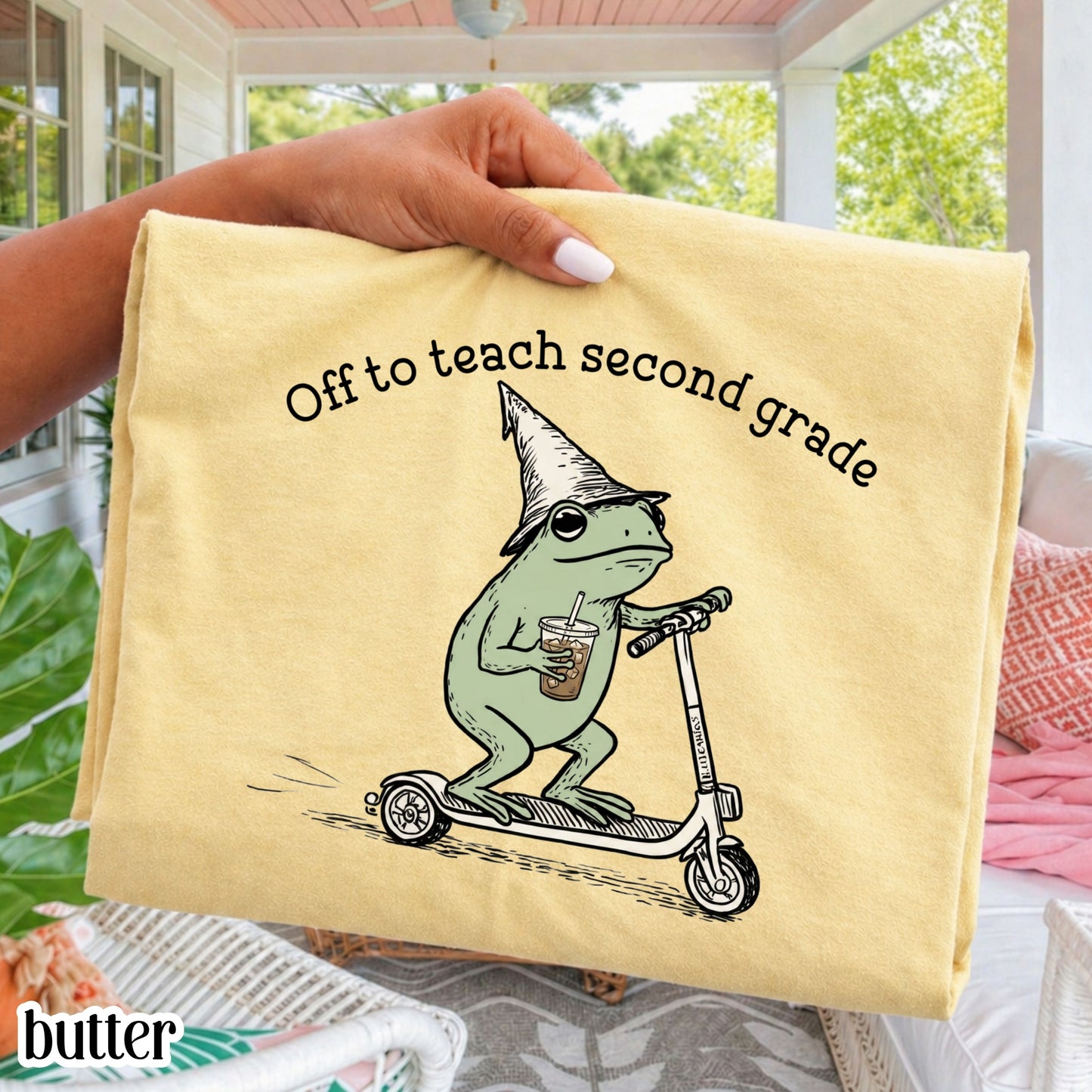 Comfort Colors® Second Grade Shirt 2nd Grade Teacher Back to School T-shirt Silly Off To Teach Frog Iced Coffee Tee Cute Elementary Teacher