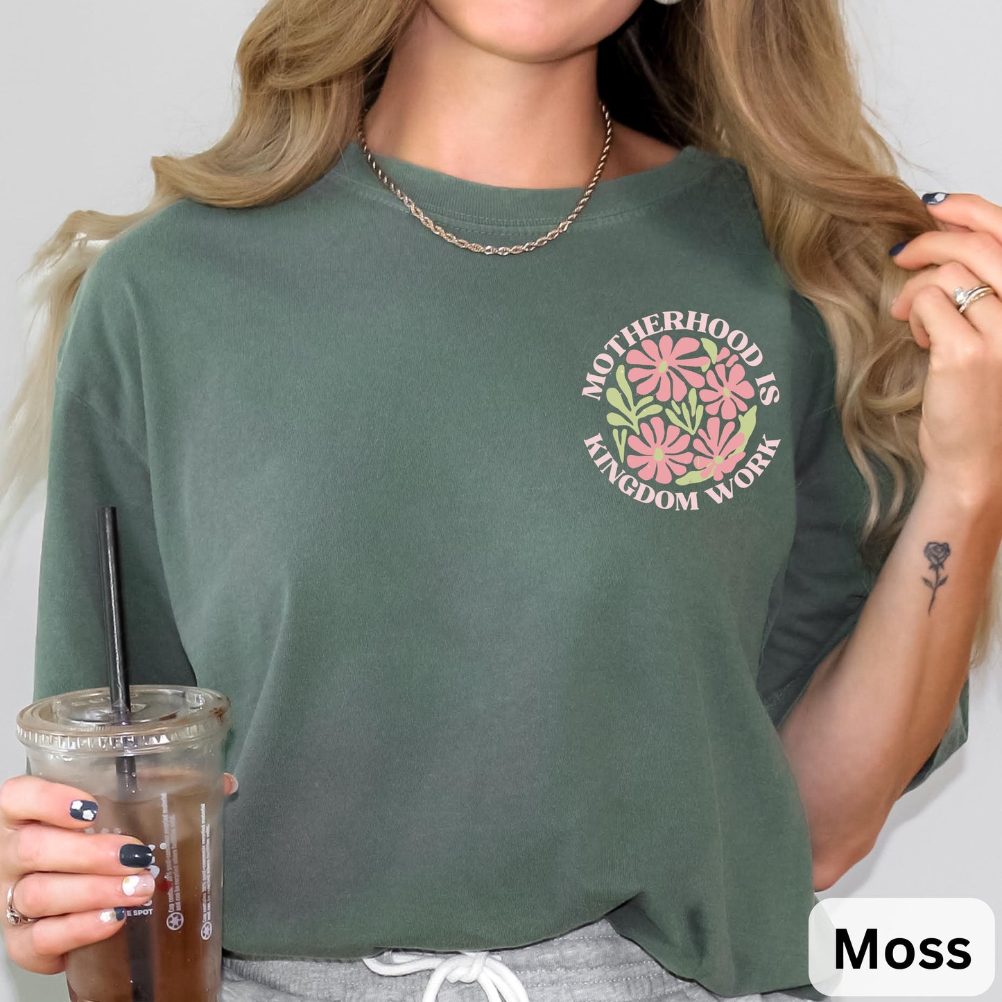Motherhood Is Kingdom Work Shirt, Pink Christian Mom Shirt, Mother's Day Shirt, Mother Gift, Retro Christian Mom Shirt, religious motherhood