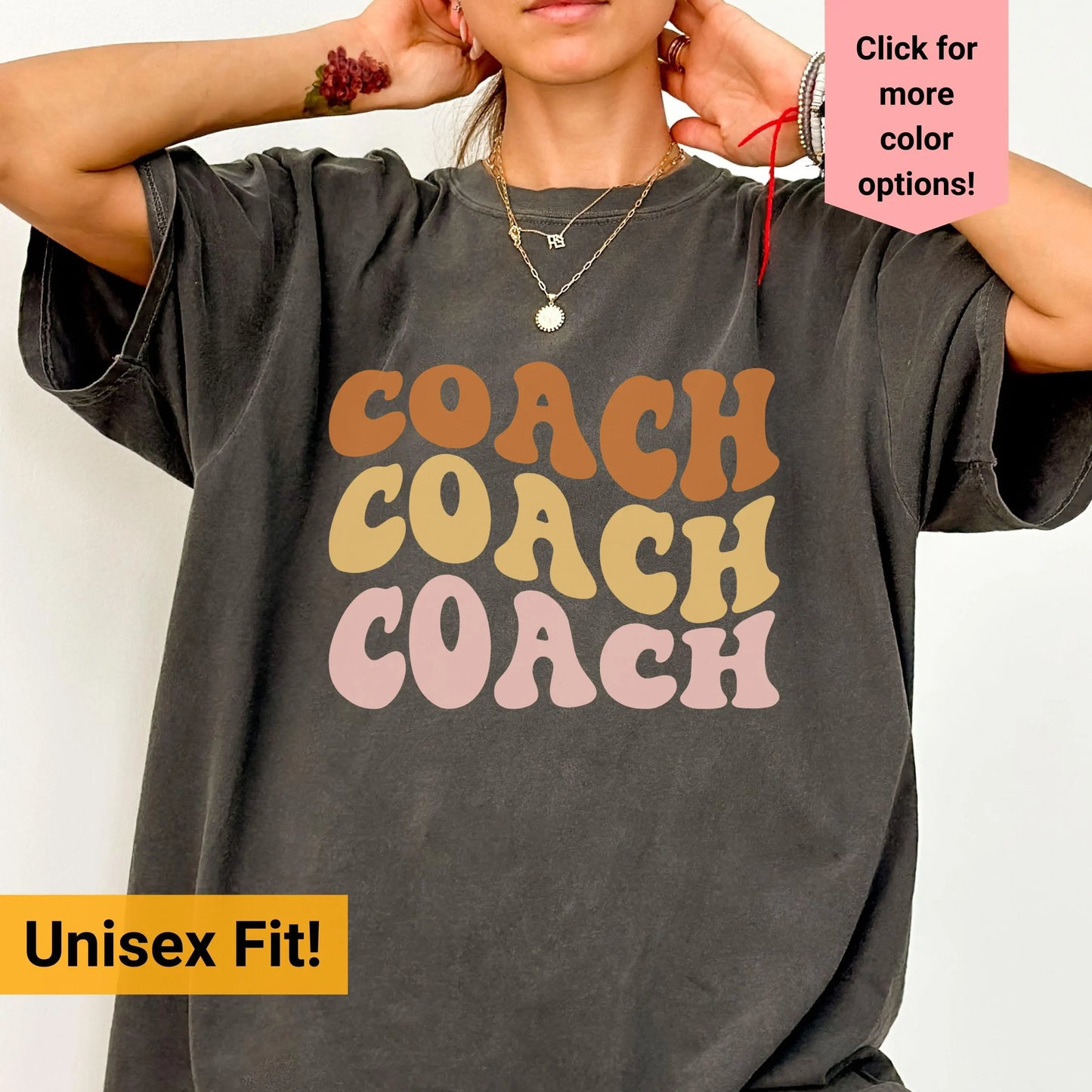 Coach Comfort Colors Retro Shirt, Wavy Text Shirt, Coach Wavy Text Shirt, Coach Shirt, Gift For Coach, In My Era Shirt, Gift for Coach
