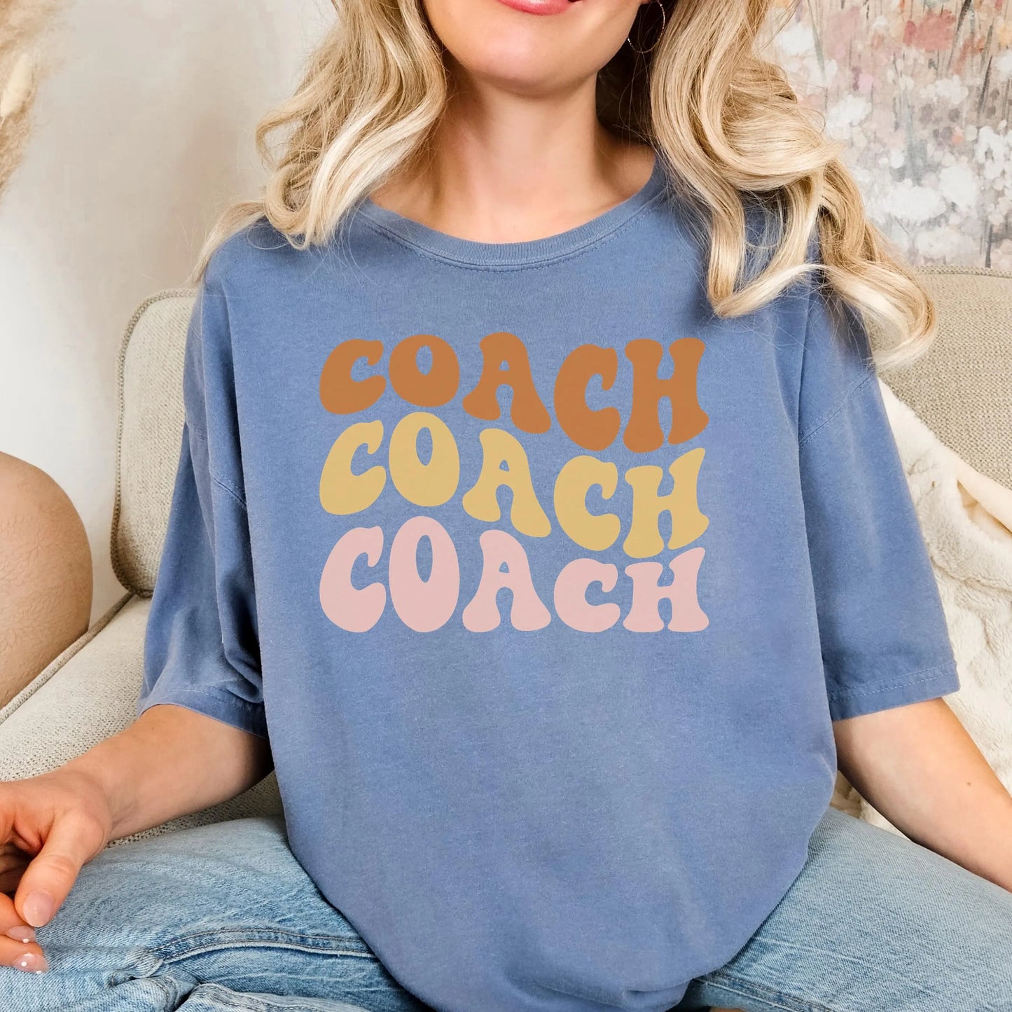 Coach Comfort Colors Retro Shirt, Wavy Text Shirt, Coach Wavy Text Shirt, Coach Shirt, Gift For Coach, In My Era Shirt, Gift for Coach