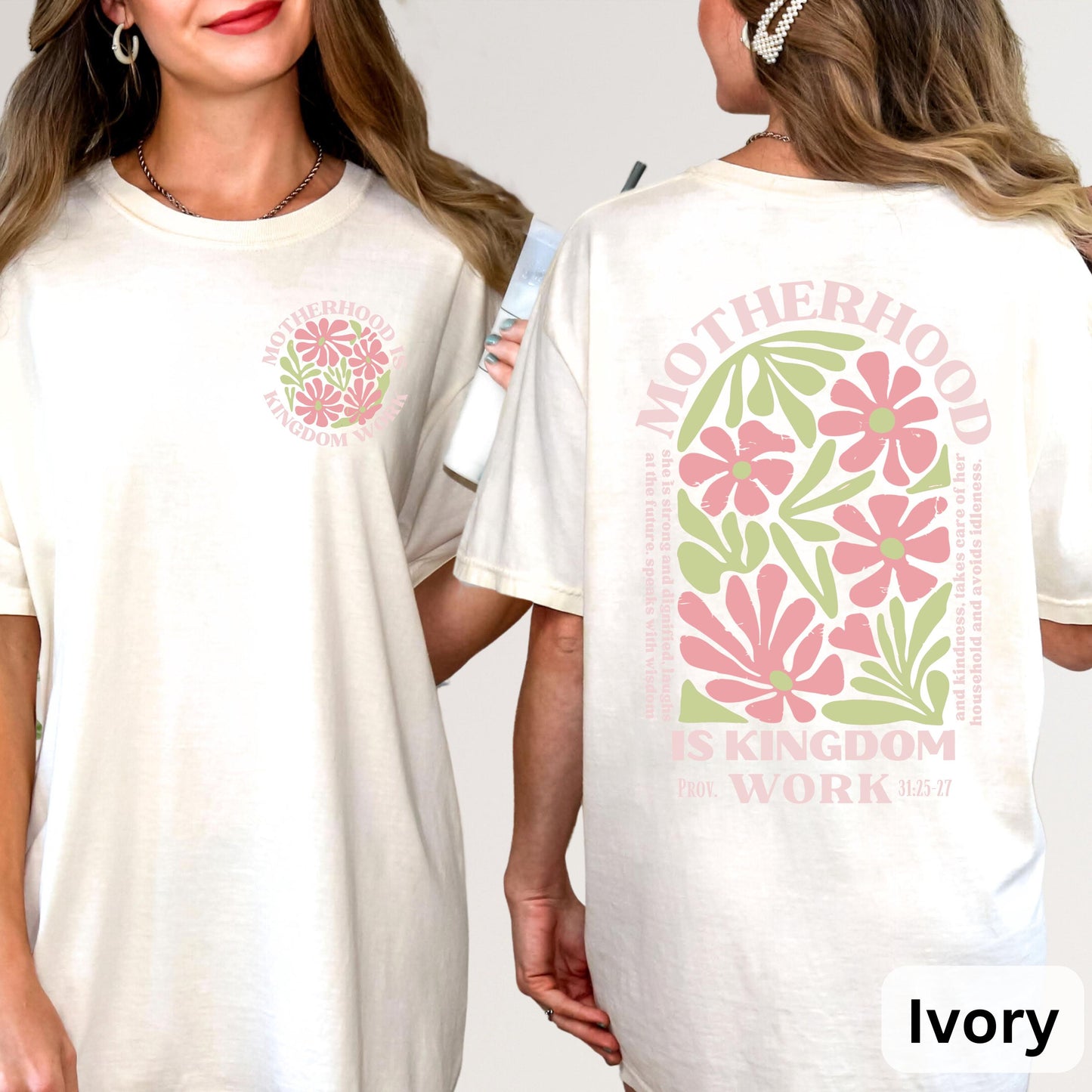 Motherhood Is Kingdom Work Shirt, Pink Christian Mom Shirt, Mother's Day Shirt, Mother Gift, Retro Christian Mom Shirt, religious motherhood
