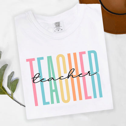 Comfort Colors® Teacher Shirt, Teacher Team Shirts, Personalized School Tshirt, Teacher Gift, Customized Name Teacher Shirt Gifts, Educator