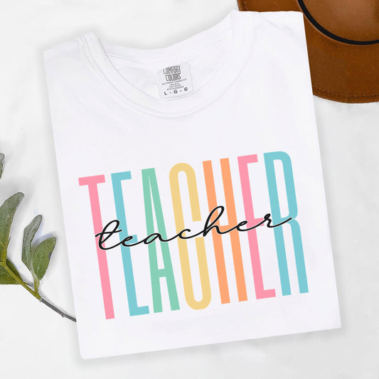 Comfort Colors® Teacher Shirt, Teacher Team Shirts, Personalized School Tshirt, Teacher Gift, Customized Name Teacher Shirt Gifts, Educator