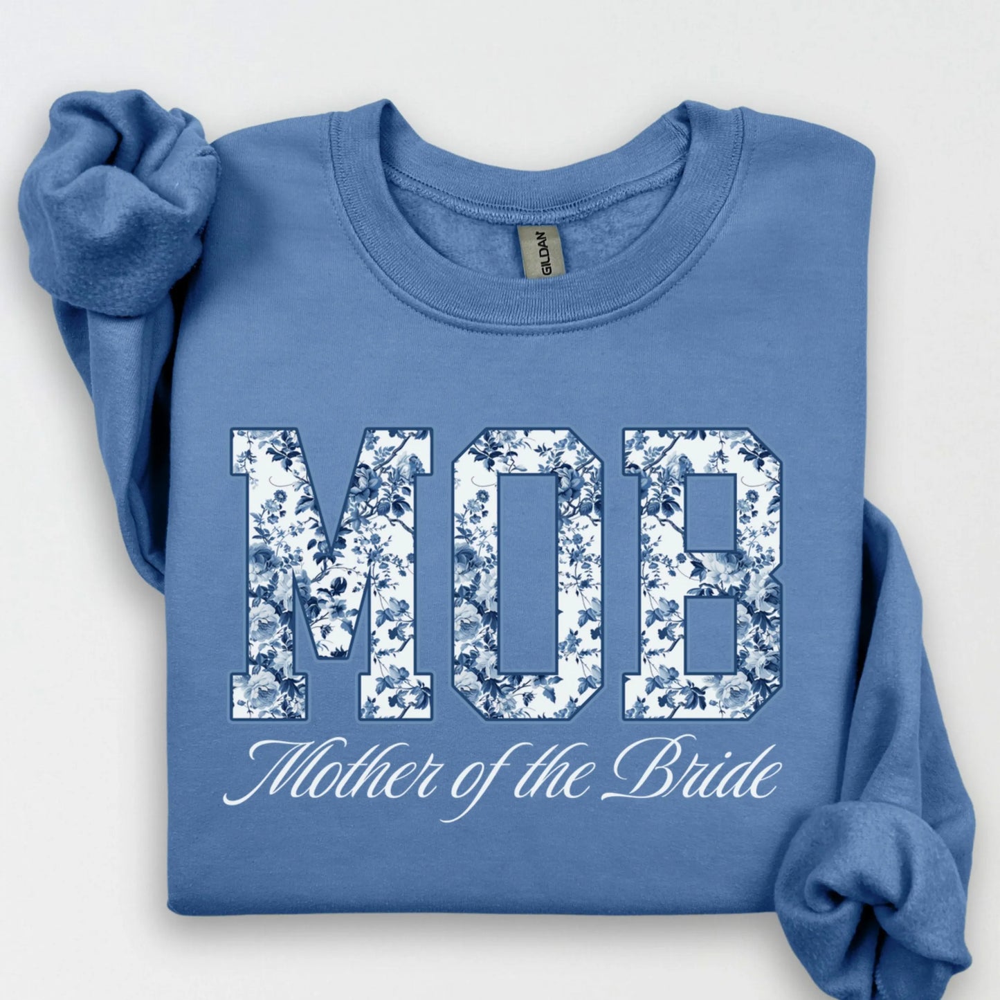 Toile De Jouy Mother of the Bride Sweatshirt, MOB Shirts, Getting Ready Bridal Party Outfit, Floral Bride Mom Gift, Coquette Mama Sweater