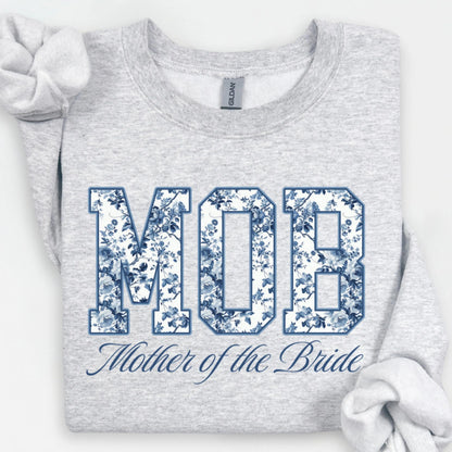 Toile De Jouy Mother of the Bride Sweatshirt, MOB Shirts, Getting Ready Bridal Party Outfit, Floral Bride Mom Gift, Coquette Mama Sweater