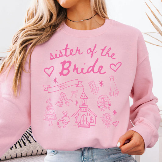 Sister of the Bride Sweater, Sister of Bride Gift, Sister Sweater, Maid Of Honor Shirt, MOH Sweater, MOH Shirt, Sister Gift, Bachelorette
