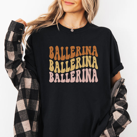 Ballerina Comfort Colors Retro Shirt, Wavy Text Shirt, Ballet Wavy Text Shirt, Ballet Instructor Shirt, Gift For Dance Teacher