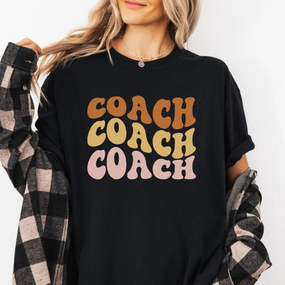 Coach Comfort Colors Retro Shirt, Wavy Text Shirt, Coach Wavy Text Shirt, Coach Shirt, Gift For Coach, In My Era Shirt, Gift for Coach