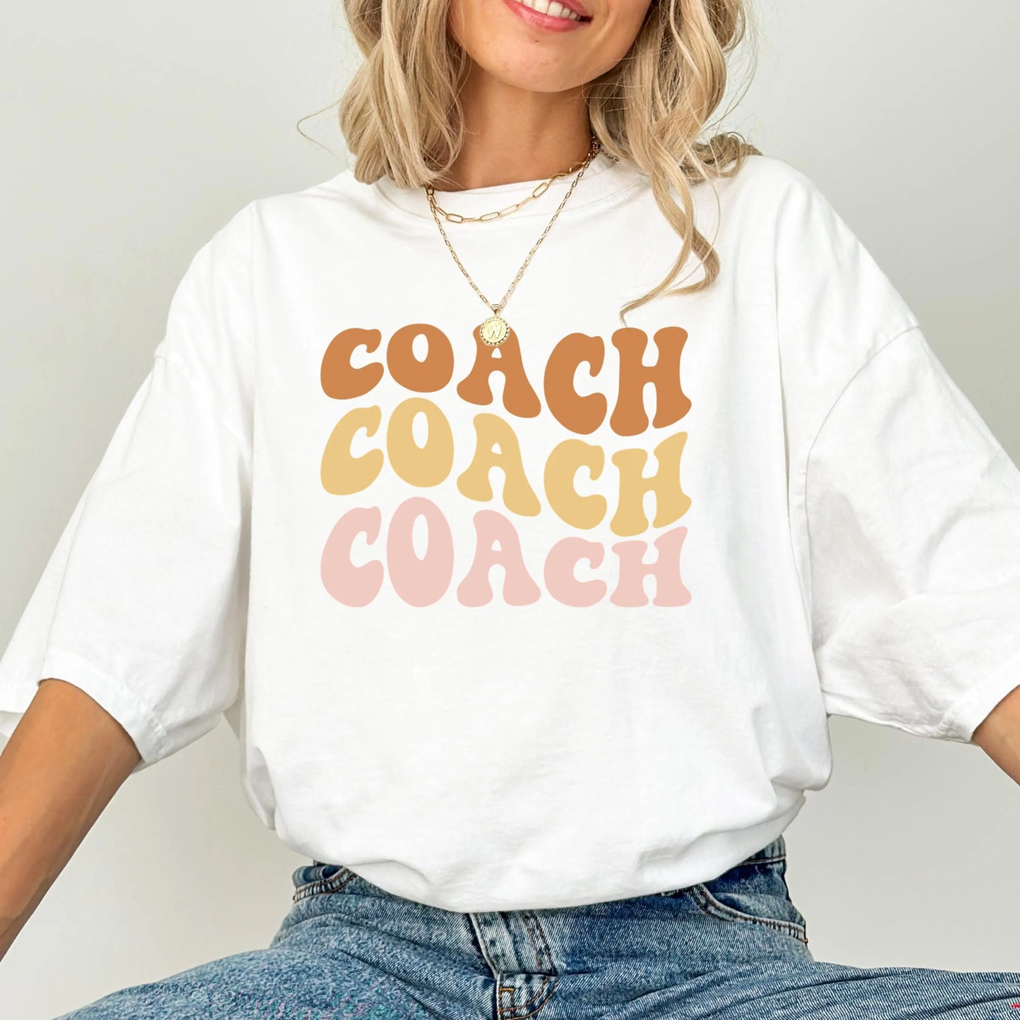 Coach Comfort Colors Retro Shirt, Wavy Text Shirt, Coach Wavy Text Shirt, Coach Shirt, Gift For Coach, In My Era Shirt, Gift for Coach