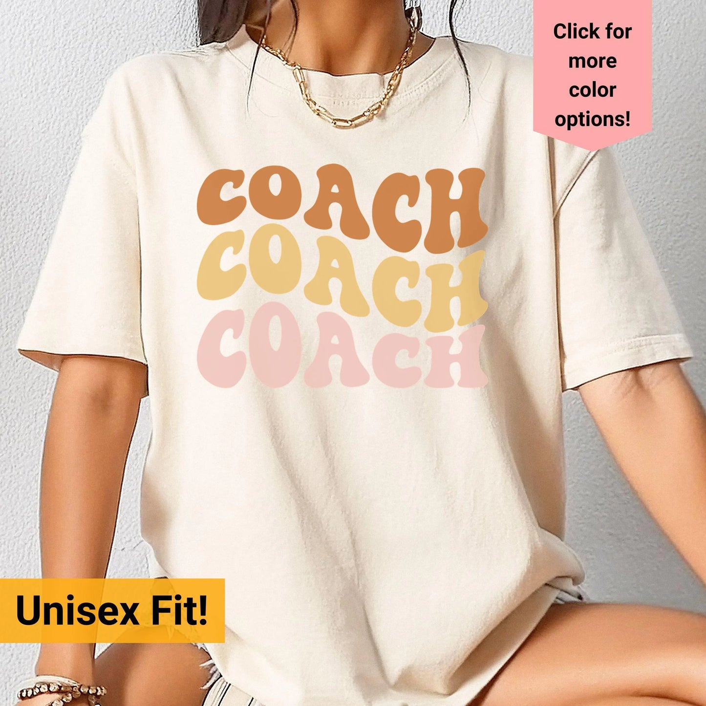Coach Comfort Colors Retro Shirt, Wavy Text Shirt, Coach Wavy Text Shirt, Coach Shirt, Gift For Coach, In My Era Shirt, Gift for Coach