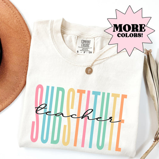 Substitute Teacher Shirt, Comfort Colors® Teacher Shirt, Teacher Team Shirts, School Tshirt, Teacher Gift, Customized Name Teacher Shirt