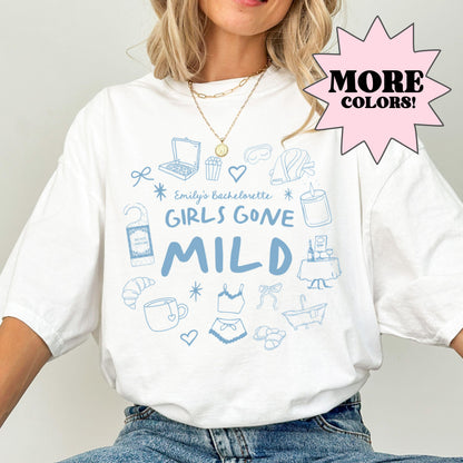Bachelorette Party Shirts, Girls Gone Mild, Spa Bachlorette, Slumber Party Bach, Bridesmaids Gifts, Comfort Colors, Hotel Room Service