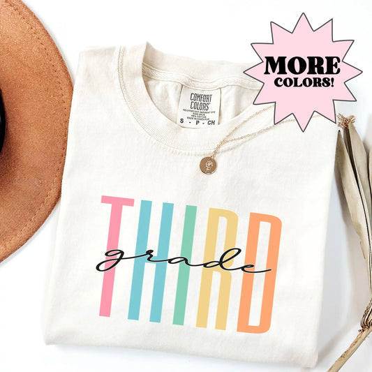 Third Grade Shirt,  Education Tee, Teacher Gift, 3rd grade teacher Shirt, Teacher Appreciation, Comfort Colors, Teaching Tee