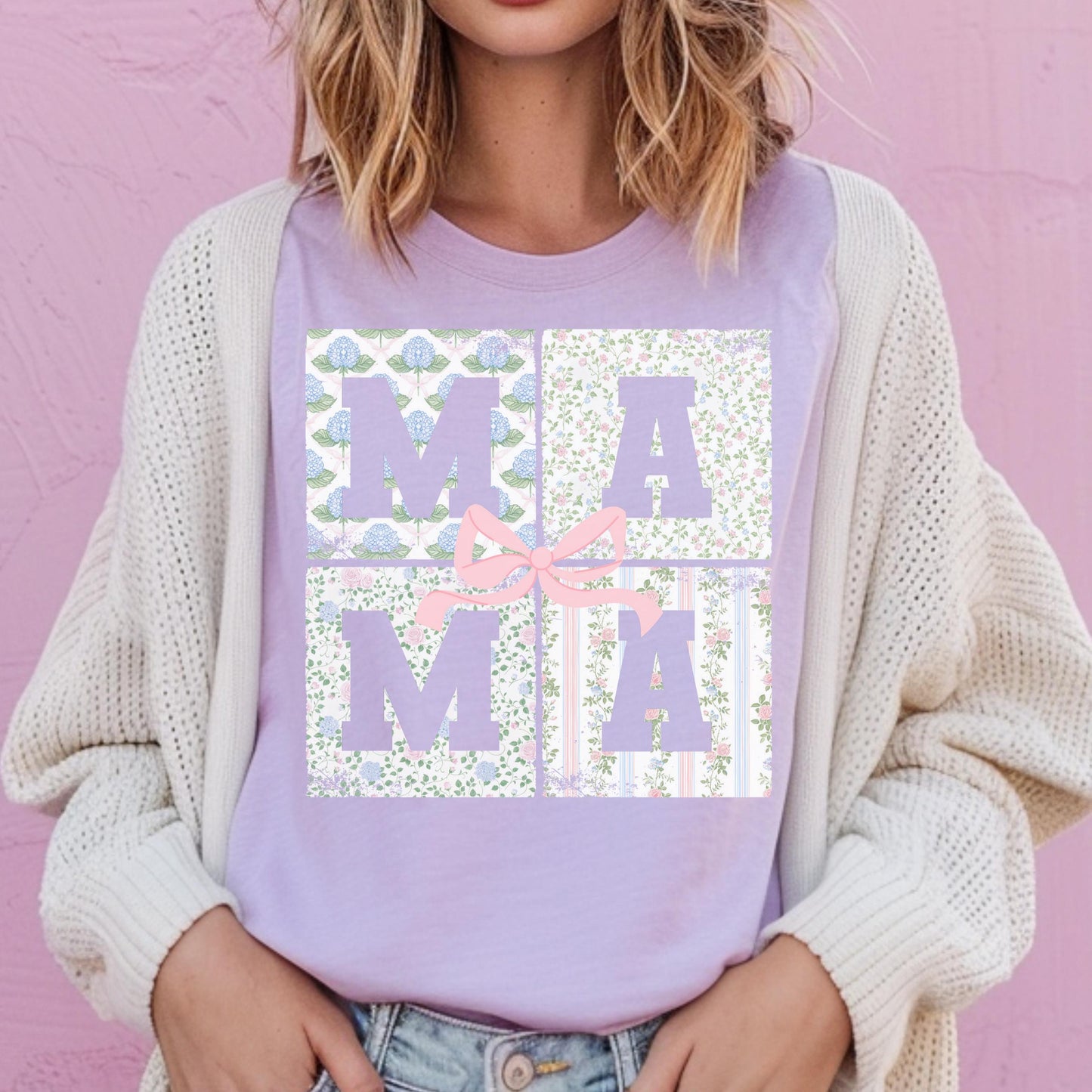 Mama Shirt, Bow Flower Mommy Me, Mama Mini Matching Shirts, Floral Mama Shirt, Mothers Day Gift, Roses Shirt, Comfort Colors, Gift for Mom