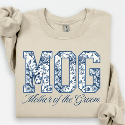 Toile De Jouy Mother of the Groom Sweatshirt, MOG Shirts, Getting Ready Bridal Party Outfit, Groom Mom Gift, Coquette Mama Sweater