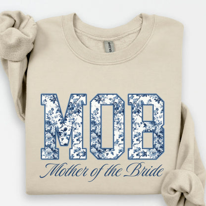Toile De Jouy Mother of the Bride Sweatshirt, MOB Shirts, Getting Ready Bridal Party Outfit, Floral Bride Mom Gift, Coquette Mama Sweater