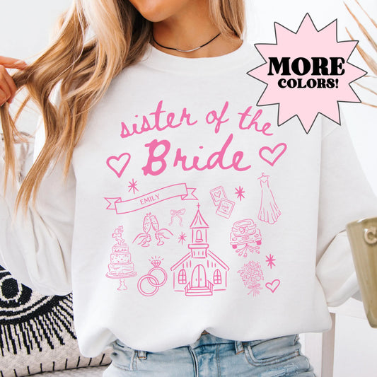 Sister of the Bride Sweater, Sister of Bride Gift, Sister Sweater, Maid Of Honor Shirt, MOH Sweater, MOH Shirt, Sister Gift, Bachelorette