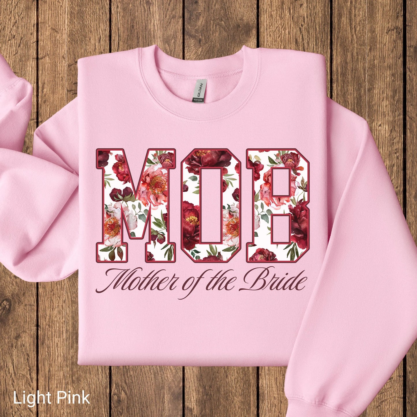 Mother of the Bride Sweatshirt, MOB Shirts, Red Floral Wedding, Floral Bride Mom Gift, Mama Sweater, MOB gift, Bridal Party Sweater