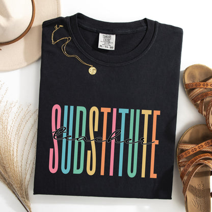 Substitute Teacher Shirt, Comfort Colors® Teacher Shirt, Teacher Team Shirts, School Tshirt, Teacher Gift, Customized Name Teacher Shirt