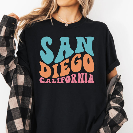 San Diego Shirt, San Diego Comfort Colors, California Shirt, Retro California Tee, Travel Destination Shirt, Coastal Shirt, California Gift