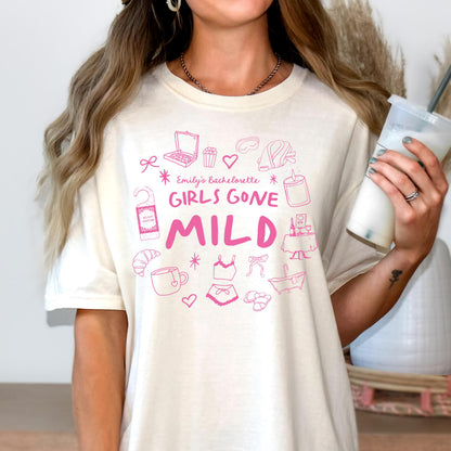 Bachelorette Party Shirts, Girls Gone Mild, Spa Bachlorette, Slumber Party Bach, Bridesmaids Gifts, Comfort Colors, Hotel Room Service