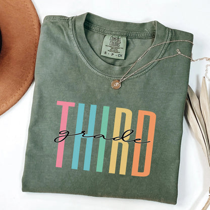 Third Grade Shirt,  Education Tee, Teacher Gift, 3rd grade teacher Shirt, Teacher Appreciation, Comfort Colors, Teaching Tee