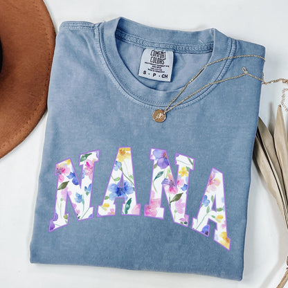 Floral Nana Shirt, Nana Shirt, Pregnancy Reveal Shirt, New Grandma Shirt, Comfort Colors, Mothers Day Shirt, Gift For Nana, Mothers Day Gift