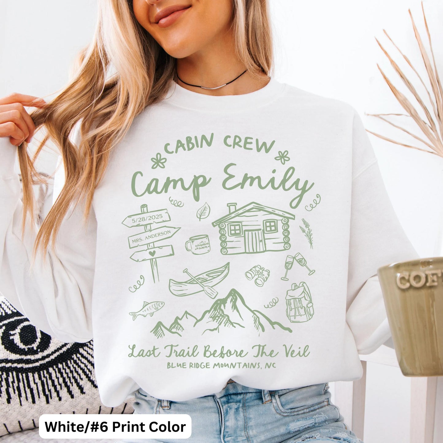 Personalized Camp Bachelorette Sweatshirts, Bridal Party Camp Sweaters, Custom Camp Bach Bachelorette Crewneck, Lake Bachelorette Shirts,