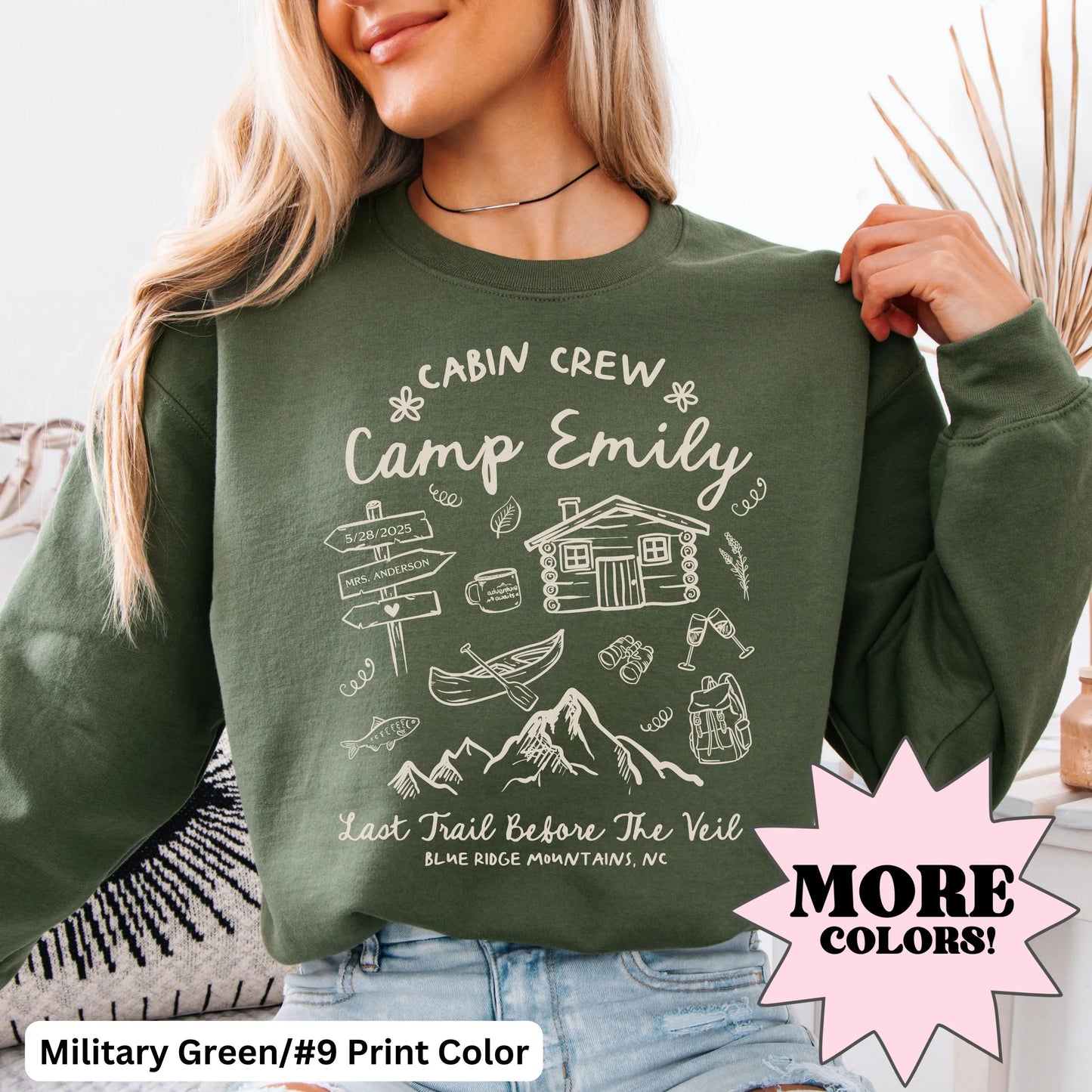Personalized Camp Bachelorette Sweatshirts, Bridal Party Camp Sweaters, Custom Camp Bach Bachelorette Crewneck, Lake Bachelorette Shirts,