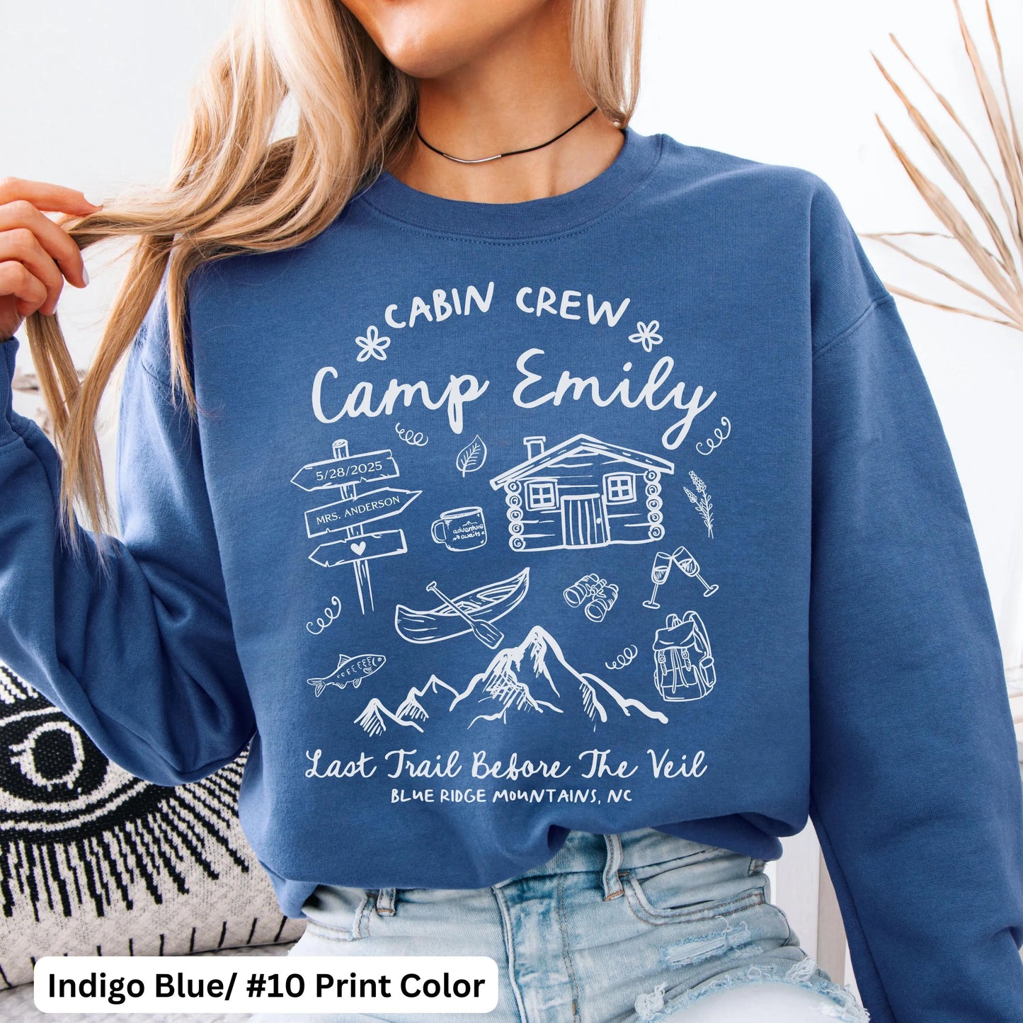 Personalized Camp Bachelorette Sweatshirts, Bridal Party Camp Sweaters, Custom Camp Bach Bachelorette Crewneck, Lake Bachelorette Shirts,