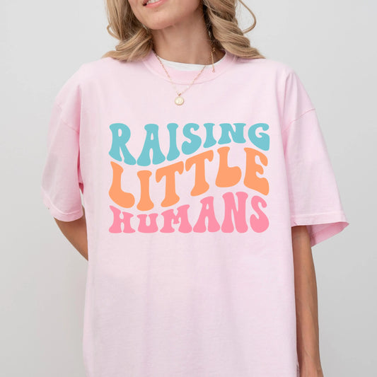 Raising Little Humans Comfort Colors Shirt, Mama Shirt, Grandma Shirt, Mothers Day Gift, Mama Gift, Baby Shower Gift, New Mom Shirt