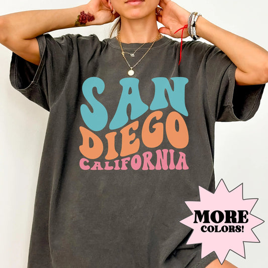 San Diego Shirt, San Diego Comfort Colors, California Shirt, Retro California Tee, Travel Destination Shirt, Coastal Shirt, California Gift