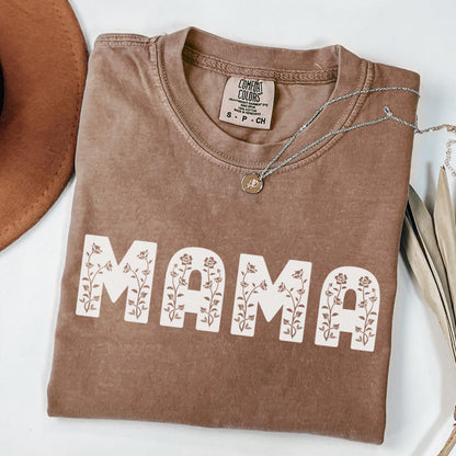 Mama Shirt, Floral Mama Shirt, Pregnancy Reveal Shirt, New Mom Shirt, Comfort Colors, Mothers Day Shirt, Gift For Mom, Mothers Day Gift