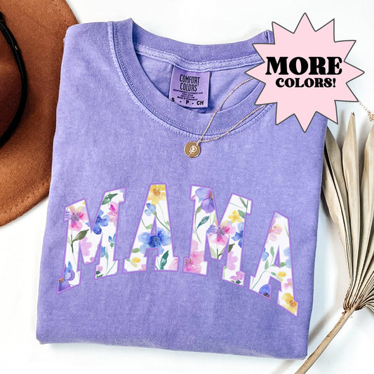 Floral Mama Shirt, Mama Shirt,Pregnancy Reveal Shirt, New Mom Shirt, Comfort Colors, Mothers Day Shirt, Gift For Mom, Mothers Day Gift
