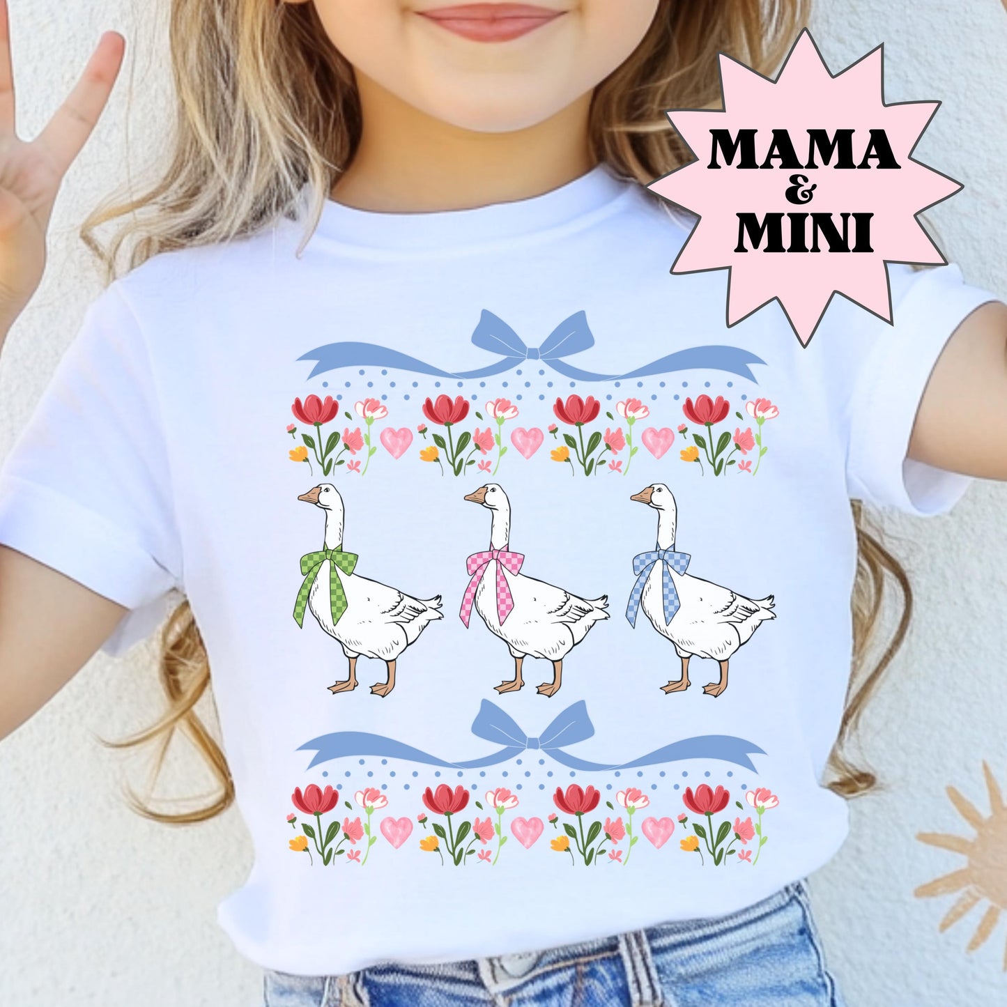 Mama and Mini Goose Shirt, Mommy Me Easter Shirt, Silly Goose Shirt, Spring Kids Shirt, Comfort Colors Shirt, Matching Easter Shirts