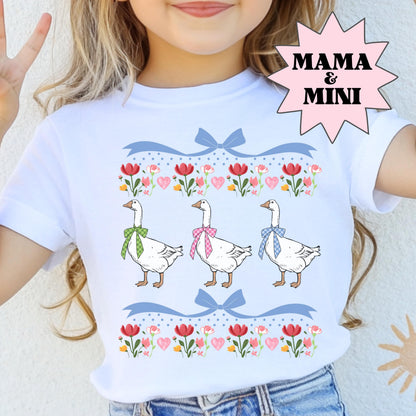 Mama and Mini Goose Shirt, Mommy Me Easter Shirt, Silly Goose Shirt, Spring Kids Shirt, Comfort Colors Shirt, Matching Easter Shirts