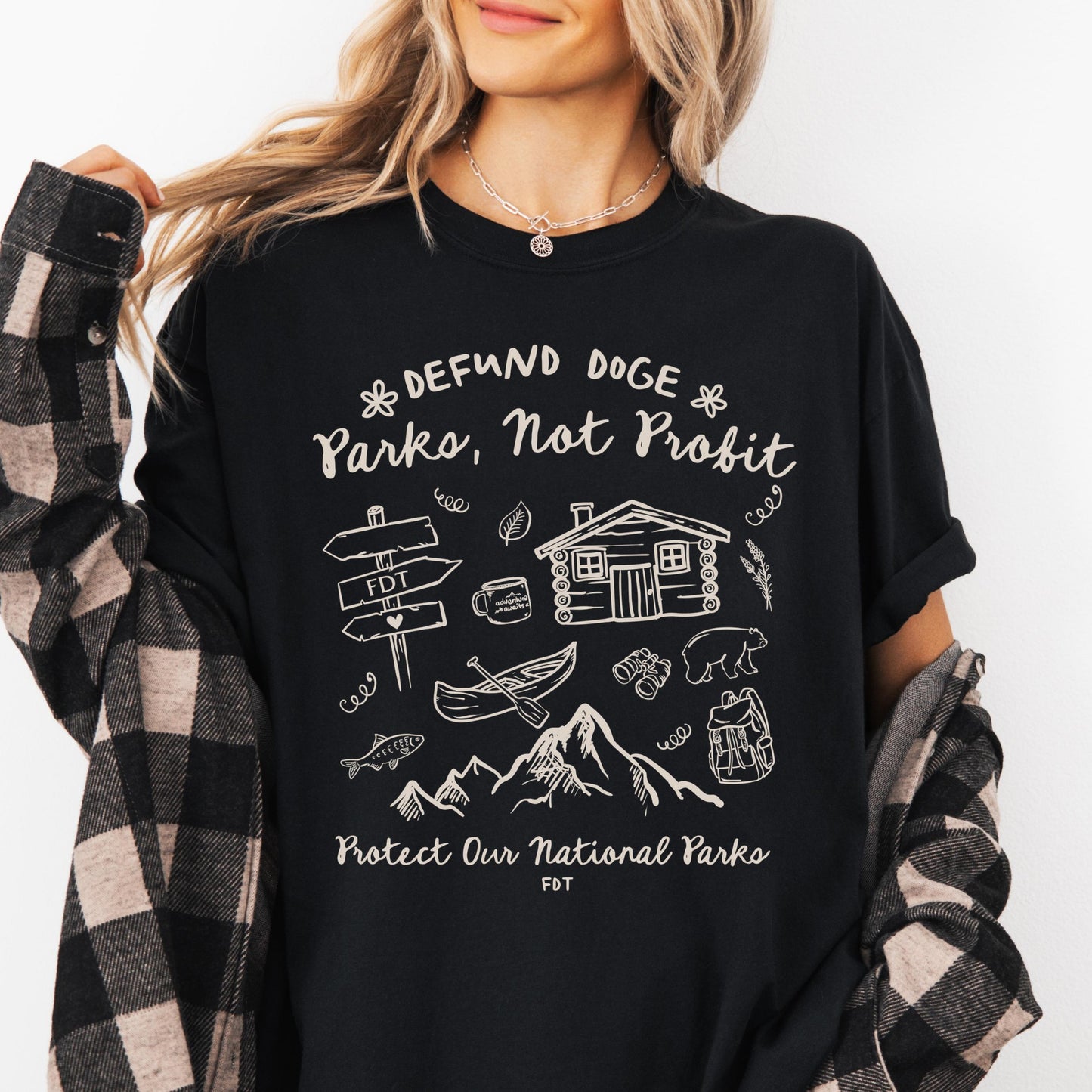 Protect National Parks Shirt, National Park Bear, Anti Trump DOGE Comfort Colors® Tee, FDT Trump Progressive Liberal Funny Political Gift