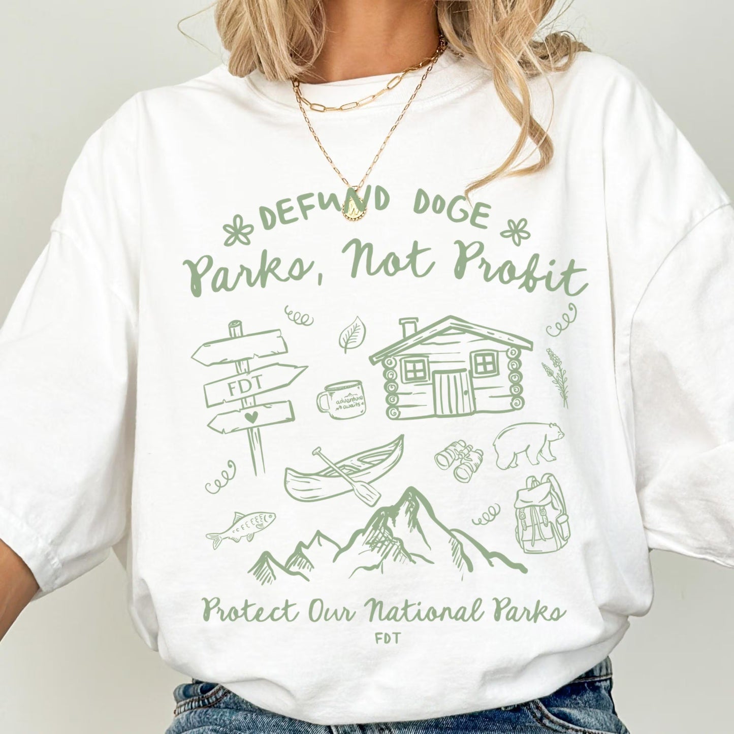 Protect National Parks Shirt, National Park Bear, Anti Trump DOGE Comfort Colors® Tee, FDT Trump Progressive Liberal Funny Political Gift