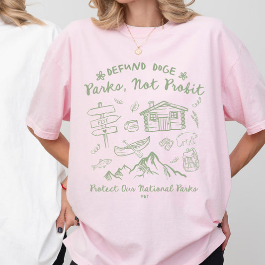 Protect National Parks Shirt, National Park Bear, Anti Trump DOGE Comfort Colors® Tee, FDT Trump Progressive Liberal Funny Political Gift