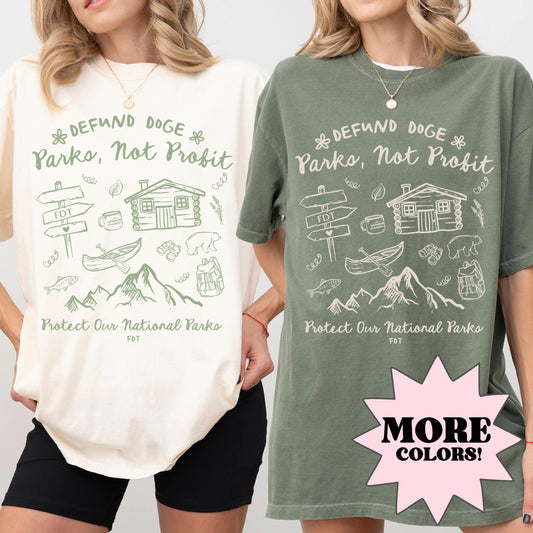 Protect National Parks Shirt, National Park Bear, Anti Trump DOGE Comfort Colors® Tee, FDT Trump Progressive Liberal Funny Political Gift